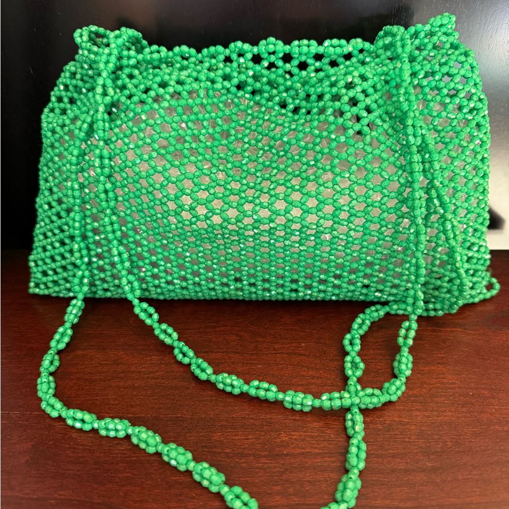 New Handmade Green Beaded Women's Bag